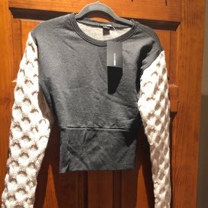Ladies two tone crop sweater